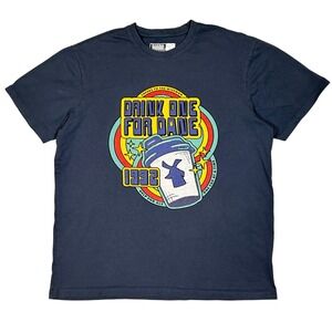 Dutch Bros T Shirt Retro 90s Grahic Coffee Culture Retro Navy Gray Blue XL